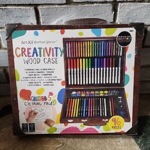 New Creativity Wood Case - 96 Piece Set with Multicolor Art Supplies